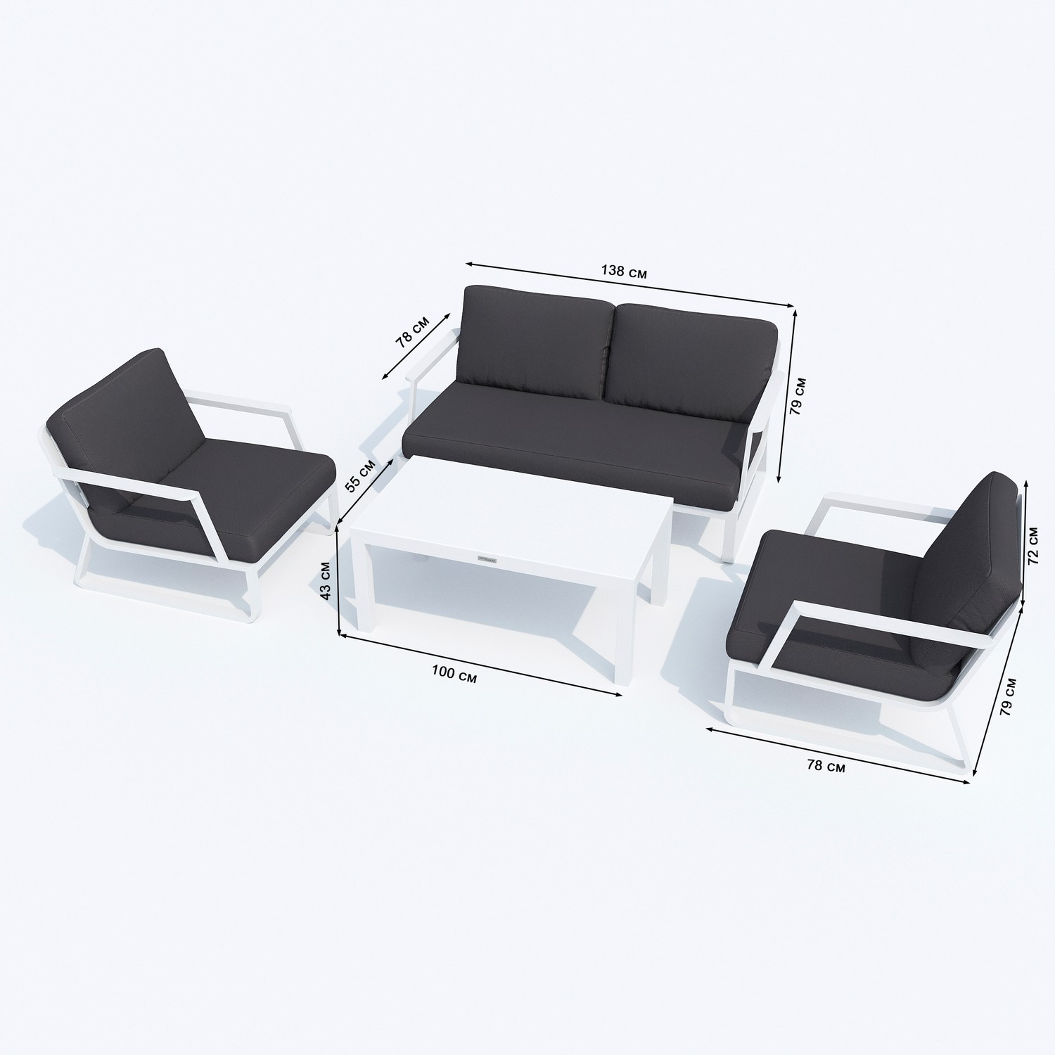 2646.0x1600 Kypit laynj-zony ESTIVO antracit belii karkas v Moskve | Ideal Patio Laynj zona ESTIVO antracit - belii karkas, Laynj zona Лаунж зона ЭСТИВО антрацит - белый каркас
