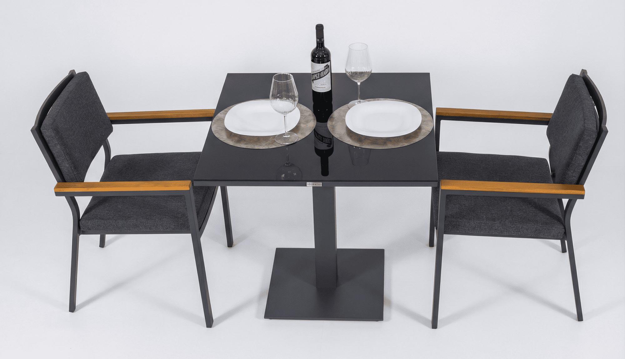 6910.0x1600 Kypit stol obedennii KANA karbon 80x80 sm (1 nojka) - terrasnaya mebel v Moskve | Ideal Patio Stol obedennii KANA aluminii, steklo 80x80 sm (1 nojka), Stoli Стол обеденный КАНА алюминий, стекло 80x80 см (1 ножка)