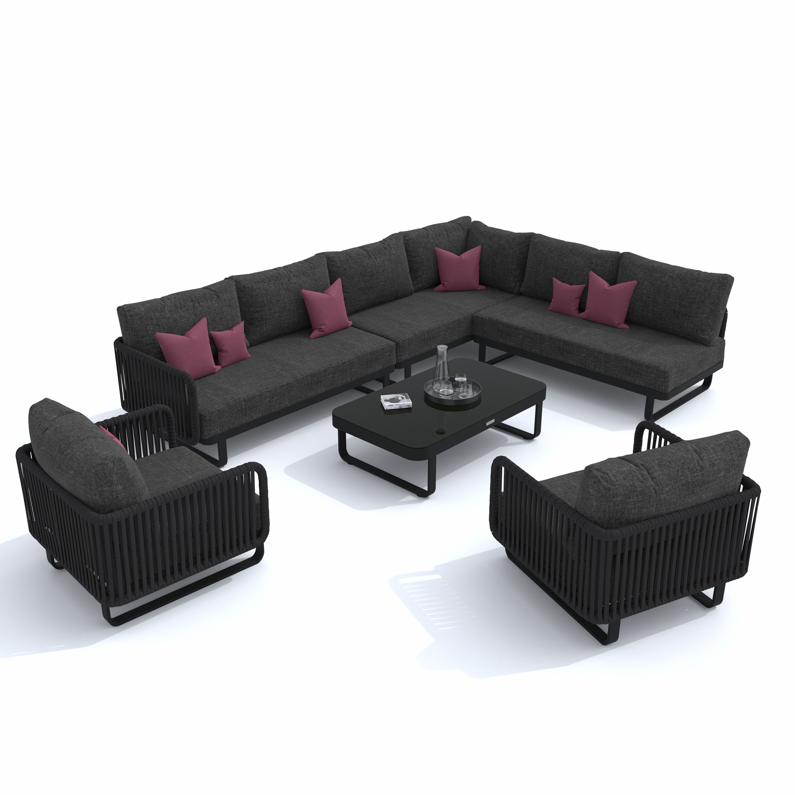 6060.0x1600 Kypit kreslo BELLISA marengo karkas karbon v Moskve | Ideal Patio Kreslo BELLISA, Laynj zona Кресло БЕЛЛИСА