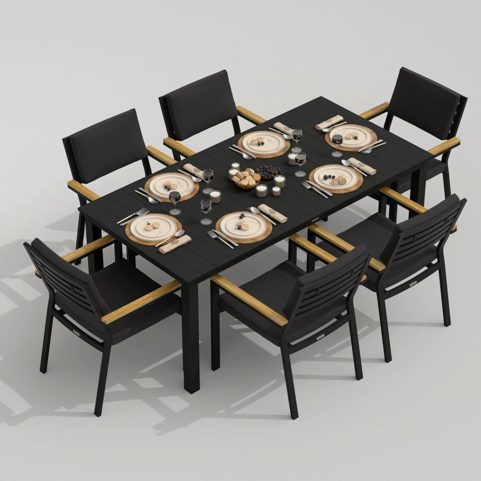 4642.0x1600 Kypit stol obedennii DOLLA 180 sm karbon - terrasnaya mebel v Moskve | Ideal Patio Stol obedennii DOLLA 180 sm karbon, Stoli Стол обеденный ДОЛЛА 180 см карбон