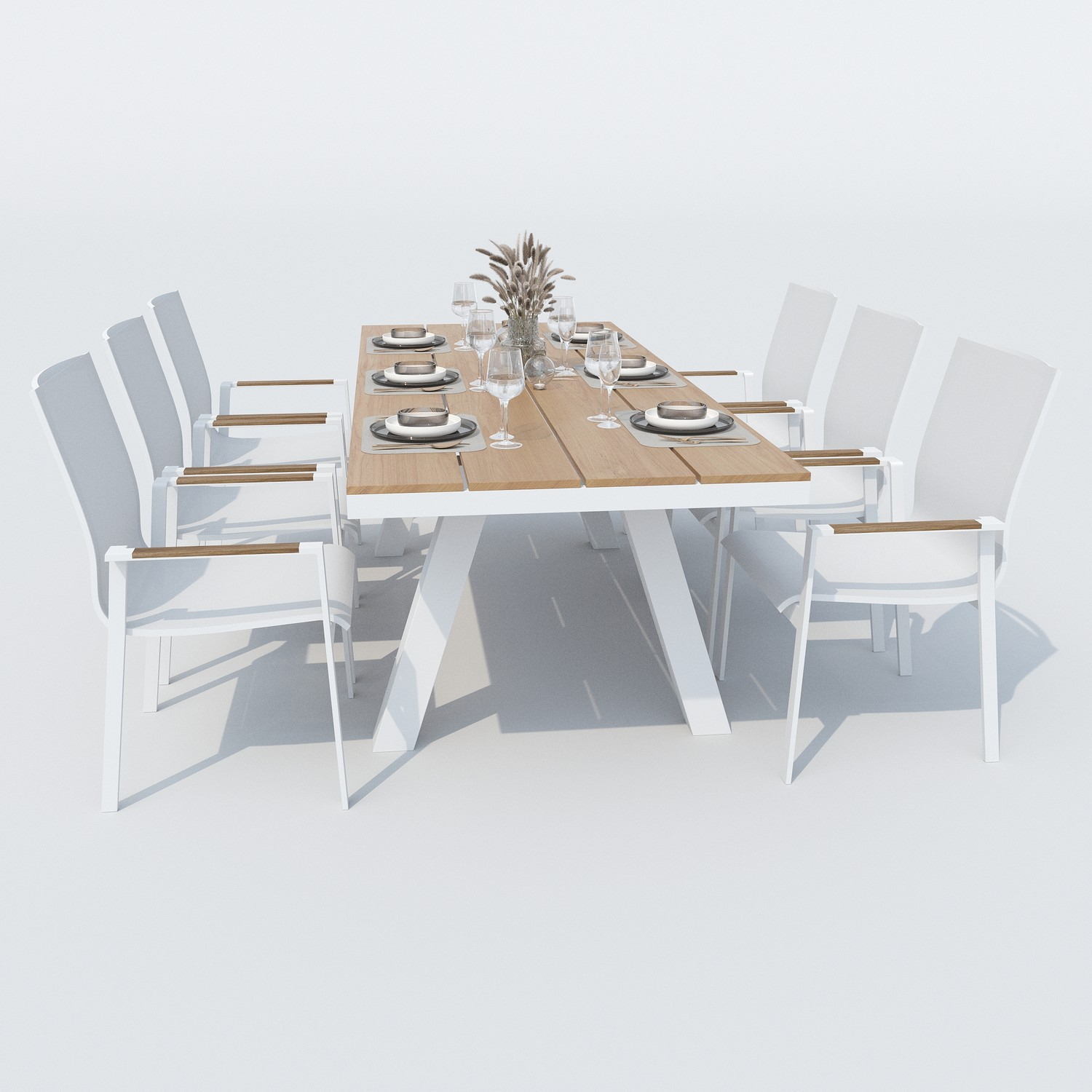 3136.0x1600 Kypit stol obedennii MIRRA 220 sm belii - terrasnaya mebel v Moskve | Ideal Patio Stol obedennii MIRRA 220 sm belii, Stoli Стол обеденный МИРРА 220 см белый