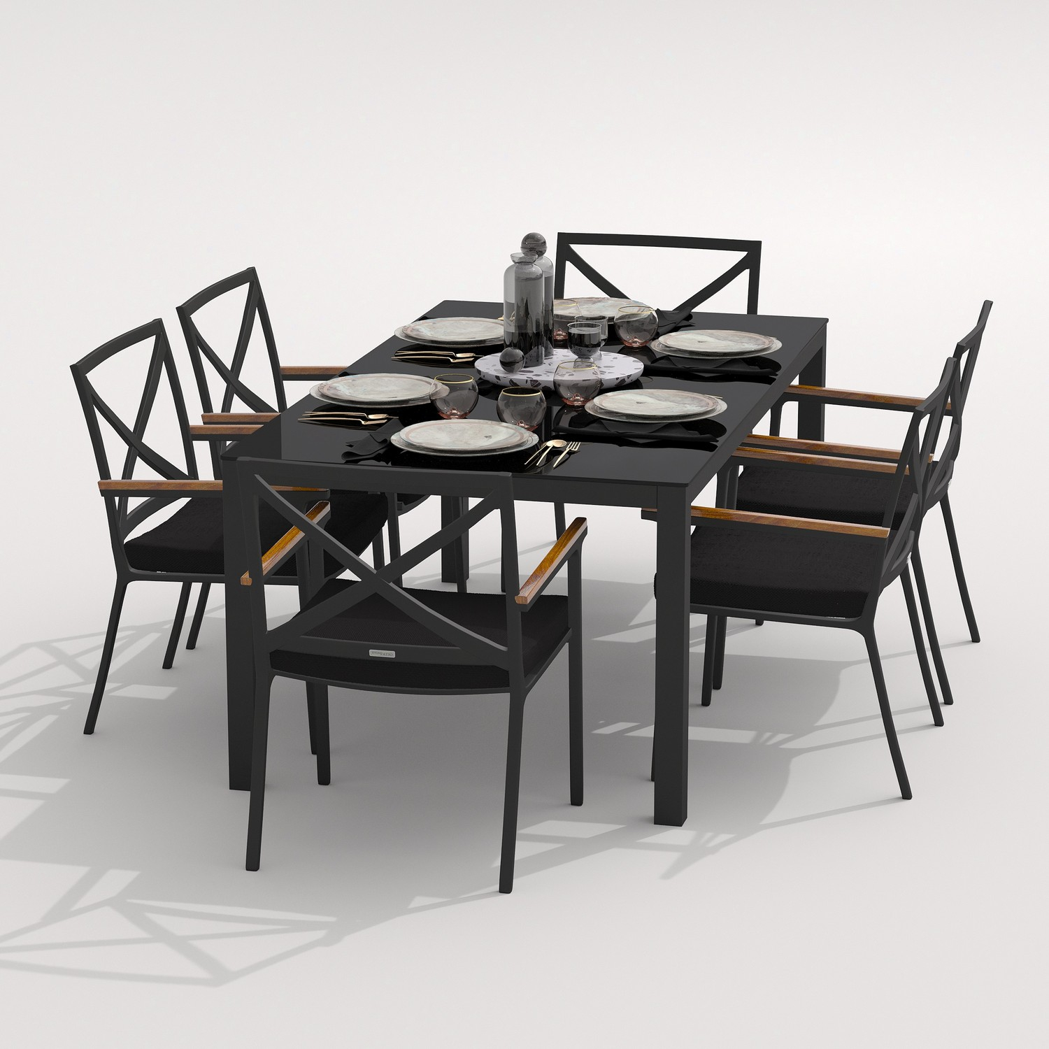 2993.0x1600 Kypit stol obedennii KANA karbon 180x90 - terrasnaya mebel v Moskve | Ideal Patio Stol obedennii KANA karbon 180x90, Stoli Стол обеденный КАНА карбон 180x90
