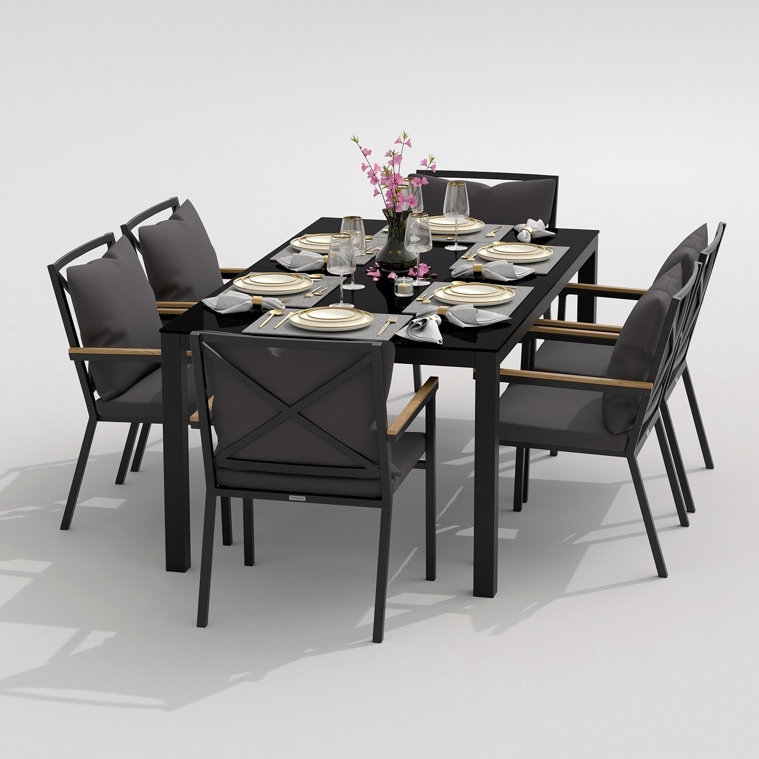 2994.0x1600 Kypit stol obedennii KANA karbon 180x90 - terrasnaya mebel v Moskve | Ideal Patio Stol obedennii KANA karbon 180x90, Stoli Стол обеденный КАНА карбон 180x90