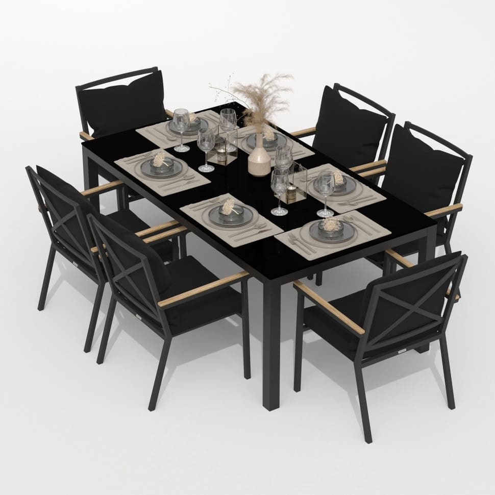5496.0x1600 Kypit stol obedennii KANA karbon 180x90 - terrasnaya mebel v Moskve | Ideal Patio Stol obedennii KANA karbon 180x90, Stoli Стол обеденный КАНА карбон 180x90