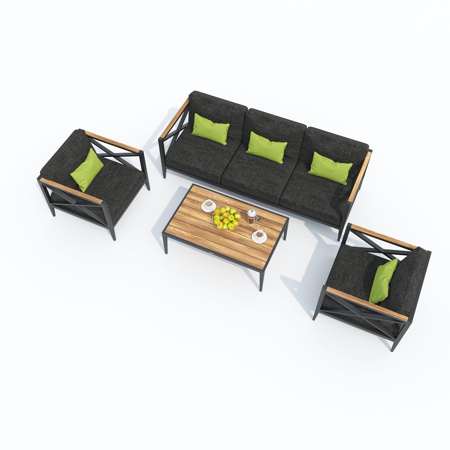5776.0x1600 Kypit laynj-zony VERITA temno-seraya, karkas karbon, stol iz tika v Moskve | Ideal Patio Laynj zona VERITA temno-seraya (marengo) - karkas karbon - stolik tik, Laynj zona Лаунж зона ВЕРИТА темно-серая (маренго) - каркас карбон - столик тик